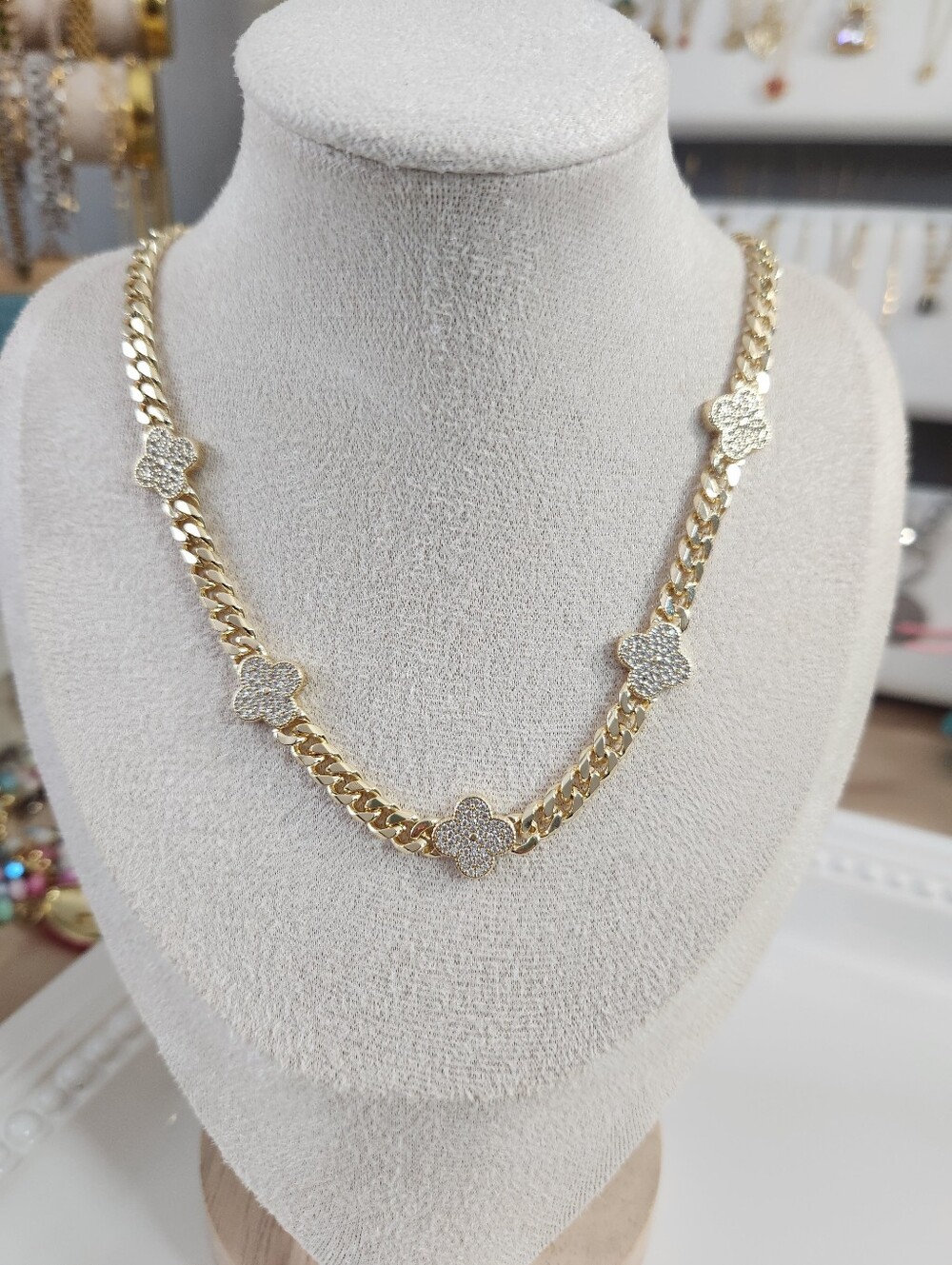 18k Gold Plated Clover Necklace